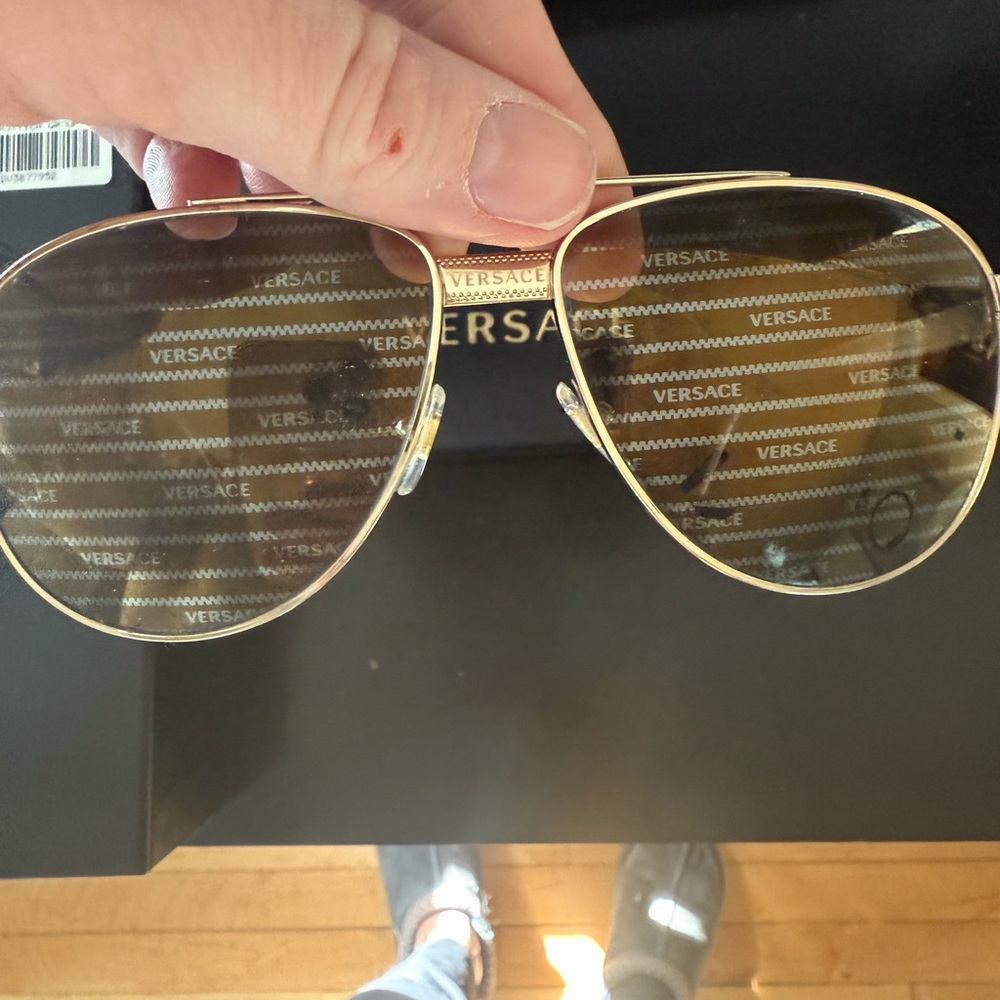 Versace Gold Aviator Sunglasses